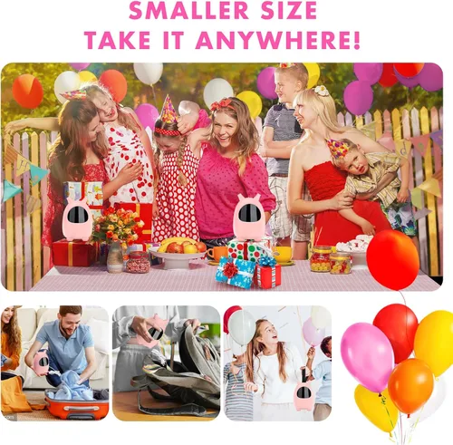 Miniatura 5 de Balloon Pump Electric, SPLAKS Balloons Inflator Air Pump Portable Balloon Blower for Garland Arch, Party Decoration Rosa