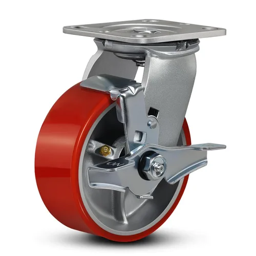 Miniatura 29 de Ruedas industriales de 4 x 2 pulgadas, ruedas resistentes, ruedas de poliuretano, capacidad de hasta 3200 libras. Uso para camión de plataforma