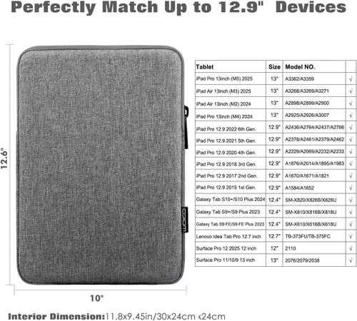 Miniatura 2 de MoKo Funda para tablet de 13 pulgadas para iPad Air M4 2026, iPad Pro M5/M4/Air M3/M2 de 13 pulgadas, iPadPro de 12.9 pulgadas, Galaxy Tab S8+/S9+