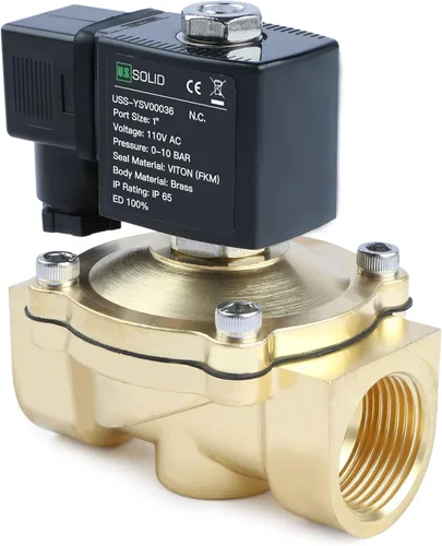 Miniatura 11 de U.S. Solid Válvula solenoide de latón de 1/2" -110V 120V AC, normalmente cerrada, válvula eléctrica de 10 bar para agua, aire, diesel