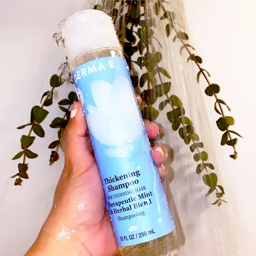 Miniatura 7 de Derma E Champú espesante para adelgazar el cabello – Sin sulfato terapéutico menta y hierbas voluminizante, 10 oz