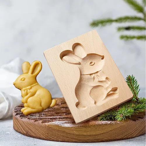 Miniatura 5 de Molde de Galletas de Madera, Molde de Horneado 3D, Herramienta de Decoración de Gravura para Artesanía, Adecuado para Halloween, Acción de Gracias