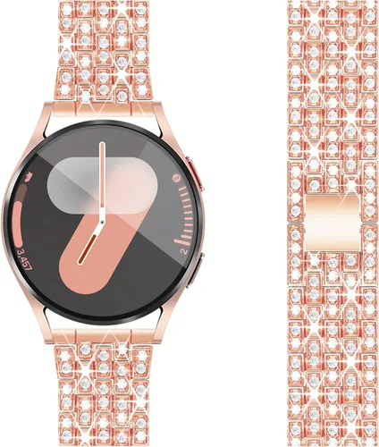 Miniatura 13 de Correa de diamantes compatible con Samsung Galaxy Watch 4 5 FE - Correa de 1.575 pulgadas con protector de pantalla, 0.787 pulgadas de liberación