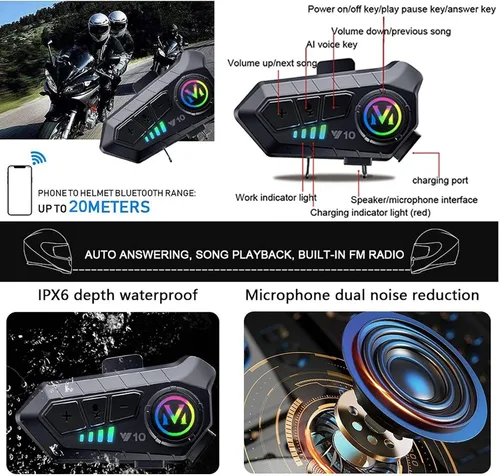 Miniatura 6 de Casco Bluetooth Moto DOT Aprobado Casco Abatible, Casco Integrado De Moto, Cascos Abatible con Doble Visera, Ventilación Forro, para La Respuesta