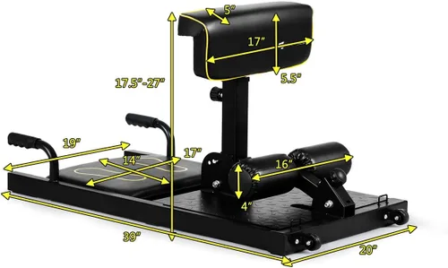 Miniatura 5 de Goplus Máquina de sentadillas profundas, 8 en 1 Sissy Squat Fitness Equipo funcional de entrenamiento de entrenamiento para sentarse y empujar hacia