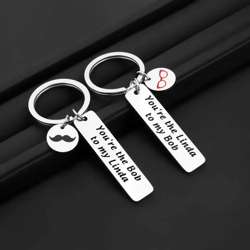 Miniatura 3 de FAADBUK Regalo inspirado en hamburguesas para parejas, juego de keychian You're the Linda to my Bob regalo del día de San Valentín