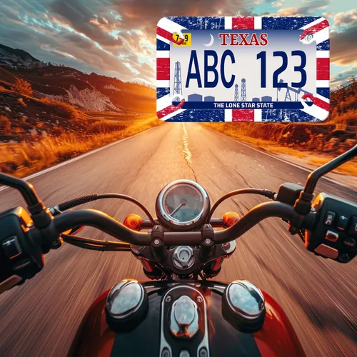 Miniatura 7 de Marco de placa de matrícula de motocicleta con bandera británica vintage del Reino Unido de acero inoxidable divertido soporte para placa de Bandera