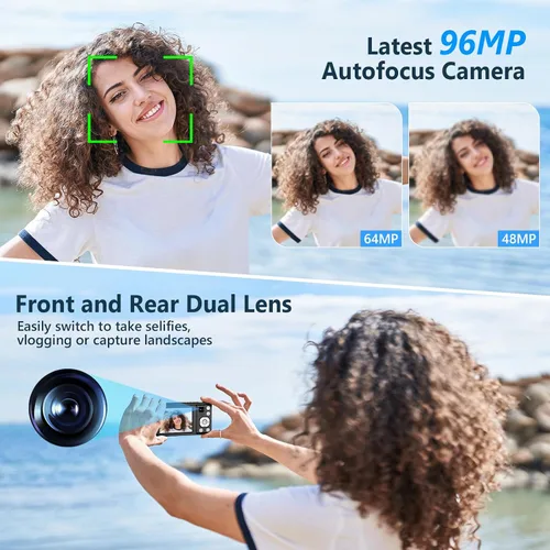 Miniatura 4 de Cámara digital 5K 96MP para fotografía con zoom óptico 6X, cámara de enfoque automático mejorada 2026 para YouTube con doble lente, tarjeta de 64