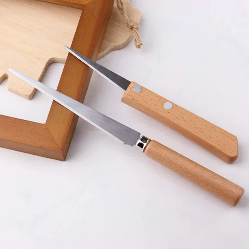 Miniatura 6 de 2 cuchillos de madera con mango de madera para cerámica/escultura/cerámica/arcilla polimérica tallado modelado artesanal, herramientas de bricolaje