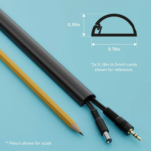 Miniatura 4 de D-Line Kit de ocultador de cable patentado de 157 pulgadas, cubierta de cable patentada, canal para ocultar cables en la pared, canal para cables