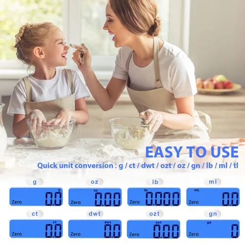 Miniatura 7 de Báscula digital de cocina para alimentos, 105.82 oz/0.00 oz de alta precisión, medidas en gramos y onzas para cocinar, hornear, joyas, función
