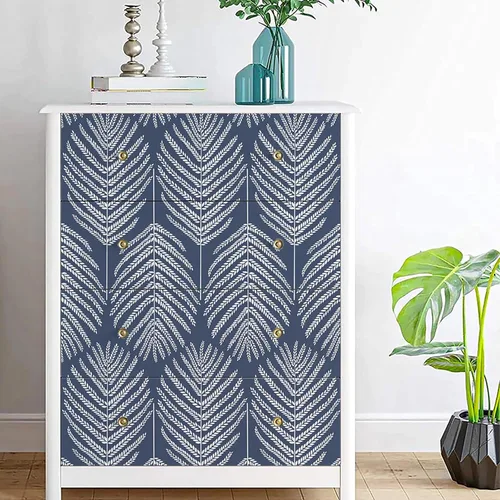 Miniatura 6 de Fititem Papel Tapiz Azul Despegar y Pegar Costero Boho Azul Papel de Contacto para Gabinetes Océano Playa Moderno Papel de Contacto Removible