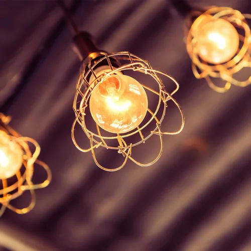 Miniatura 4 de OSALADI Jaula de luz vintage, paquete de 6 protectores de bombilla de metal para lámparas colgantes para el hogar, bar, accesorios de iluminación