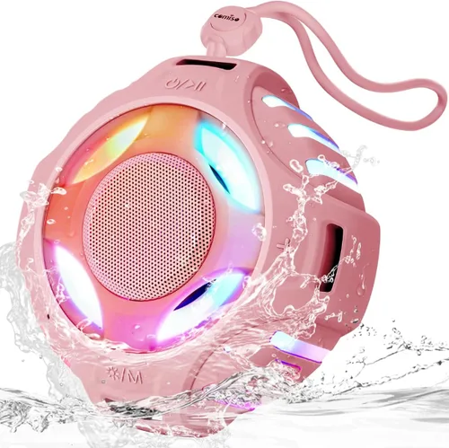 Miniatura 10 de comiso Altavoz Bluetooth de ducha, IPX7 impermeable con múltiples luces, flotante, altavoces inalámbricos con graves fuertes y sonido HD fuerte