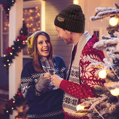 Miniatura 98 de Loritta Gorro de invierno cálido de punto grueso y holgado para hombre