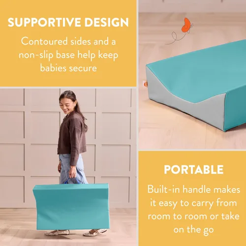 Miniatura 4 de Cambiador portátil contorneado para bebé, esencial para recién nacidos, espuma de mar/gris claro