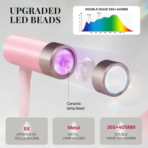 Miniatura 3 de krofaue Lámpara UV para Uñas de 12W - Secador de Uñas Profesional con Sensor Automático con 4 Temporizadores, Botones Táctiles Luz UV Recargable