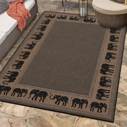 Miniatura 2 de Couristan Recife - Alfombra de área para interiores y exteriores, 7 pies 6 pulgadas x 10 pies 9 pulgadas, color negro cacao, alfombra duradera