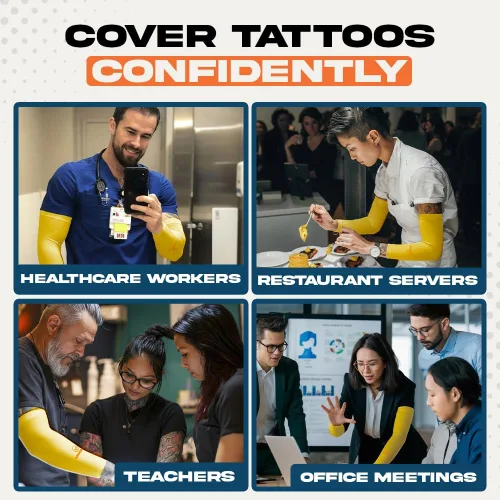 Miniatura 52 de ARMORAY - Mangas de brazo para hombres o mujeres; para cubrir tatuajes; de enfriamiento, para practicar deportes, básquetbol, golf, fútbol