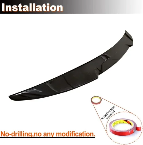 Miniatura 5 de Alerón Duckbill para Maletero Trasero Compatible con Volkswagen VW Jetta Sedan 2011-2018 Material ABS Negro Brillante Alerón Ala Labio Highkick