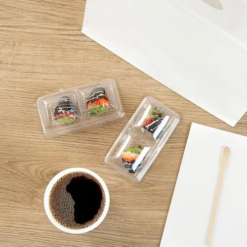 Miniatura 7 de Restaurantware Thermo Tek - Contenedores de postre de 5.3 x 2.6 x 1.8 pulgadas, 100 compartimentos duales transparentes para llevar, con tapa