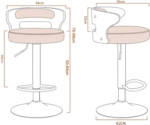 Miniatura 3 de Taburetes de bar altos de piel sintética mate para sala de estar, silla de bar, respaldo de muebles de cocina, taburete alto, taburete nórdico