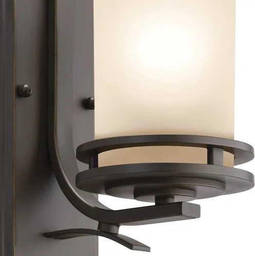 Miniatura 2 de Kichler Hendrik - Lámpara de pared de 12 pulgadas en bronce antiguo con vidrio grabado en color oscuro, lámpara de pared de 1 luz para dormitorio