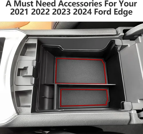 Miniatura 7 de LUWU Bandeja organizadora para consola central Ford Edge 2024 2020 2021 2022 2023 2024 Ford Edge SE/SEL/ST-Line/Titanio/ST, organizador de consola