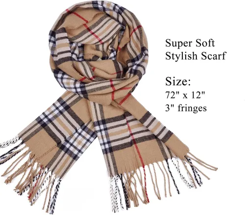 Miniatura 3 de Ausekaly Bufanda para hombre y mujer, bufanda de cuello de cachemira, bufanda de invierno, bufanda de otoño, más suave, clásica, cálida