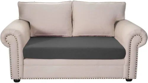 Miniatura 14 de MBROS Funda de cojín elástica para sofá de 2 cojines, protector de muebles de 1 pieza, funda de cojín para sofá, funda de cojín, color negro