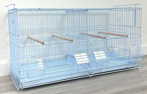 Miniatura 5 de Combo: Blanco Lote de 4 Criadores de Pila y Cerradura Criador Bird Flight Loro Jaulas Lateral Cría Caja Nido Puerta Divisor Extraíble con Soporte