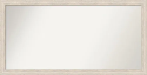 Miniatura 431 de Amanti Art Espejo de baño blanco para sobre el fregadero, 30 x 35 pulgadas, espejo de tocador rectangular estrecho de Eva de oro blanco, marco