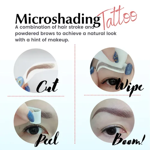Miniatura 8 de Bliss and Beyond USA Pegatinas impermeables para tatuajes de cejas. Un aspecto real de trazo de cabello. Reemplazo de cabello sin cirugía.