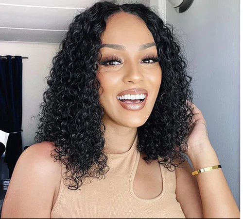Miniatura 7 de Pelucas ISEE de llevar y usar sin pegamento, pelucas bob de cabello humano pre arrancadas, ondas de agua, con encaje frontal, pelucas de cabello