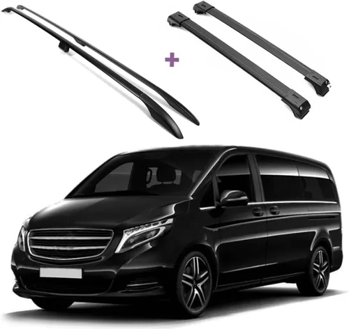 ERKUL Juego de rieles laterales de techo + barras transversales para Mercedes Benz Metris distancia entre ejes larga 2014-2023 | Sistema completo de