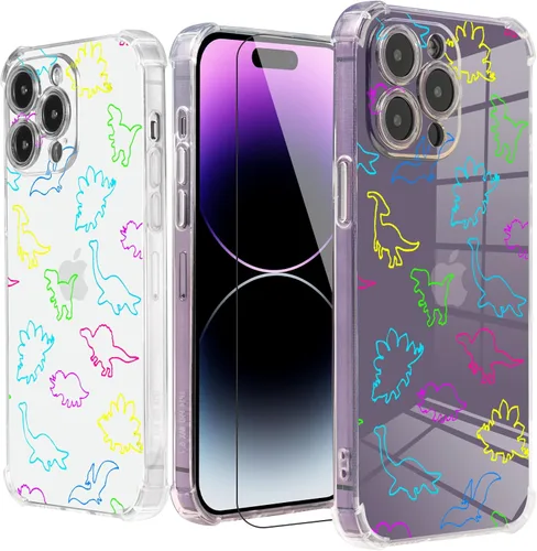 Miniatura 26 de Roemary Buffertech - Funda protectora para iPhone 13 Pro Max con diseño Golden Retriever, diseño de arcoíris con protector de pantalla