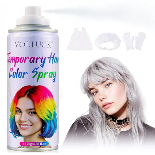 Spray de color gris temporal para el cabello, color plateado, tinte para el cabello de 1 día para niños, mujeres y hombres, color de cera gris,