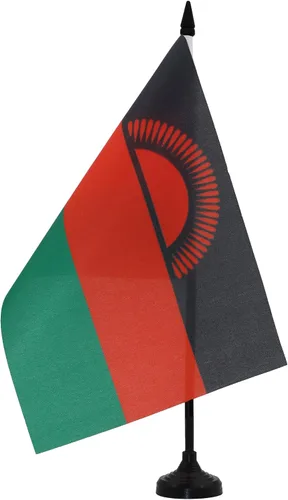Miniatura 265 de AZ FLAG Sierra Leone Bandera de mesa 5'' x 8'' - Bandera de escritorio de Sierra Leona 21 x 14 cm - Bastón y base de plástico negro