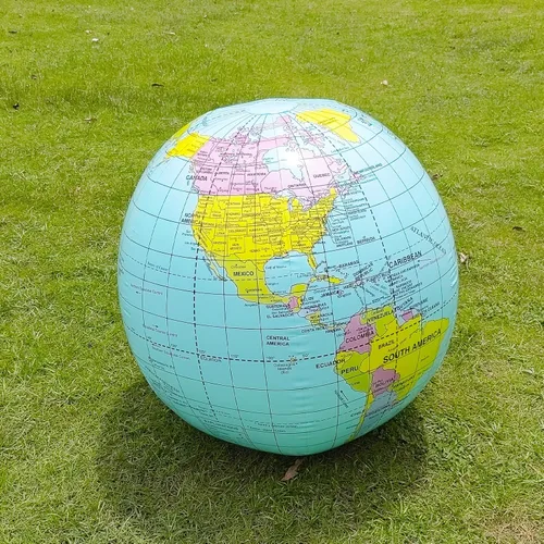 Miniatura 6 de Globo geográfico gigante de 36 pulgadas, globo inflable, globo educativo de PVC mapa del mundo, diámetro 35.4 in