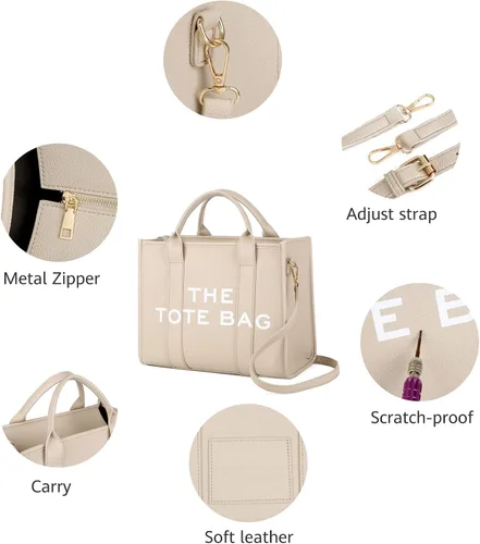 Miniatura 3 de NEGBIU The Tote Bag para mujer, bolso de mano de piel sintética, hombro, bandolera o bolsa con asa para el trabajo, la escuela