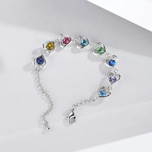 Miniatura 5 de Pulsera de eslabones de corazón empaquetada en caja de regalo - Regalos de San Valentín para niñas y niños. Regalos para el amor, la amistad, Metal