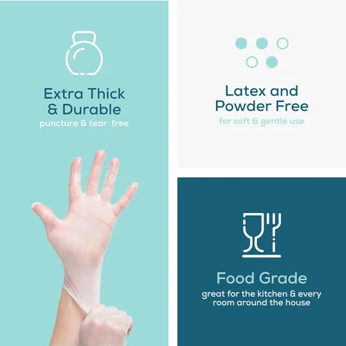 Miniatura 4 de GUSTO Disposable Vinyl Gloves – Clear, Latex-Free, Powder-Free, BPA-Free – Safe for Food Handling, Cooking & Cleaning