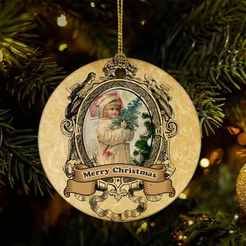Adornos de árbol de Navidad, adornos de Navidad, adornos de Navidad, adornos de recuerdo, decoración del hogar, textura de papel, colgantes redondos