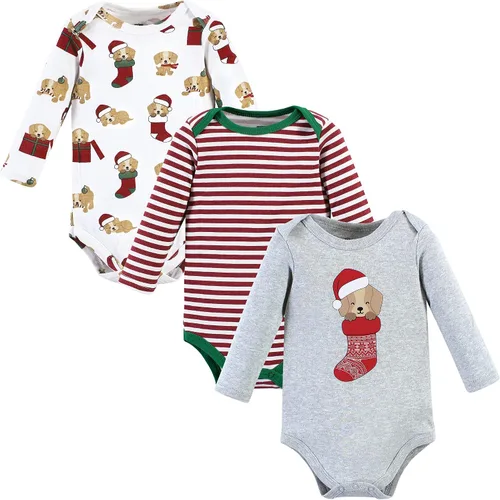 Miniatura 77 de Hudson Baby Body unisex de algodón de manga larga para bebé, leopardo rosa rojo