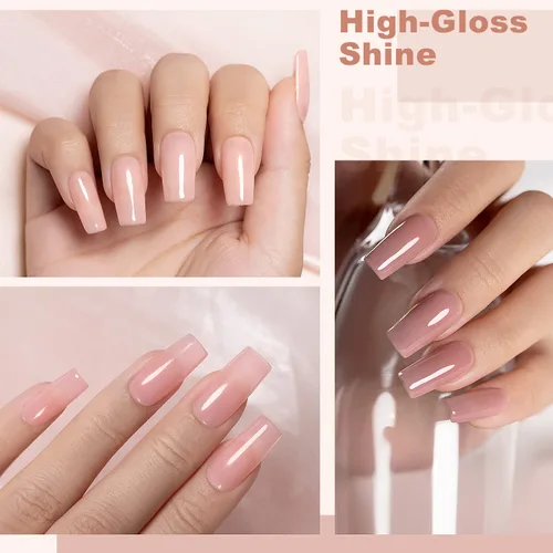 Miniatura 2 de RARJSM Juego de Esmaltes de Gel Nude Colección Jelly Pink de 6 Colores Naturales Transparentes Rosa Translúcido Lechoso Malva Morado Marrón Claro