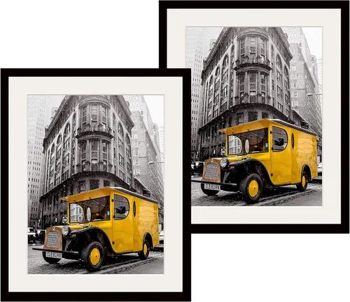 Miniatura 9 de Art Emotion - Portarretratos de madera maciza con vidrio reforzado de 2 mm, ganchos para colocar en horizontal o vertical