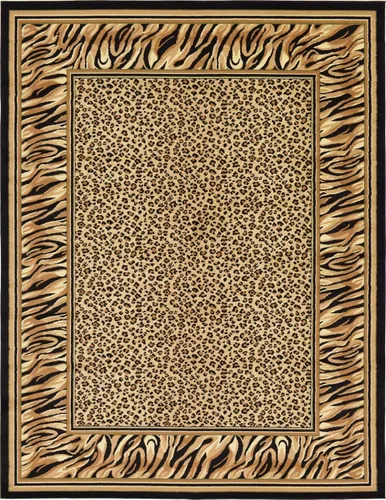 Miniatura 13 de Unique Loom Wildlife Collection - Alfombra con diseño de borde con temática de animales inspirada en el mundo salvaje, con diseño de guepardo