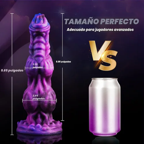 Miniatura 5 de Consolador Monstruo Fantasía Caballo de 9.6 pulgadas con 2 Nudos Grandes, Consoladores de Nudo Enorme Gruesos Estilo Perro Dragón con Ventosa