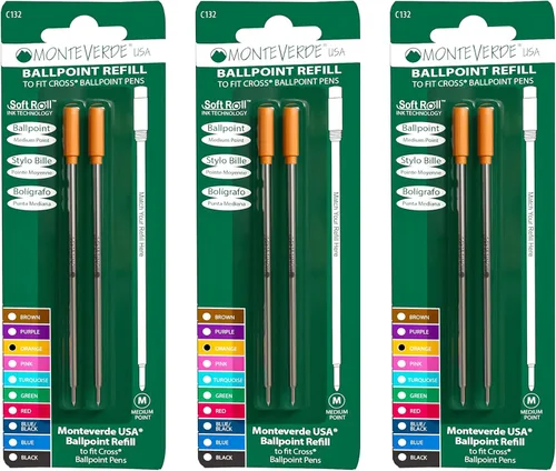 Miniatura 9 de Monteverde Recambios de bolígrafo suave USA para adaptarse a bolígrafos cruzados, punta media, tinta morada, paquete de 2 – Rendimiento de escritura