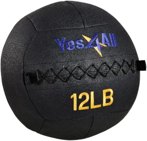 Miniatura 4 de Yes4All Bola de pared, bola de arena de hierro con peso de cuero suave para ejercicio multifuncional dinámico, 6 libras - 30 libras